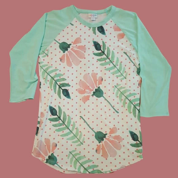 Floral Raglan Tee LuLaRoe Randy - Picture 1 of 3